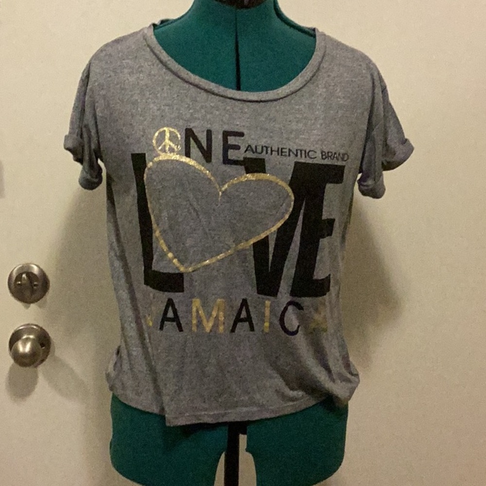 Womens Authentic Brand Sun Kissed Island T-Shirt Small Grey.